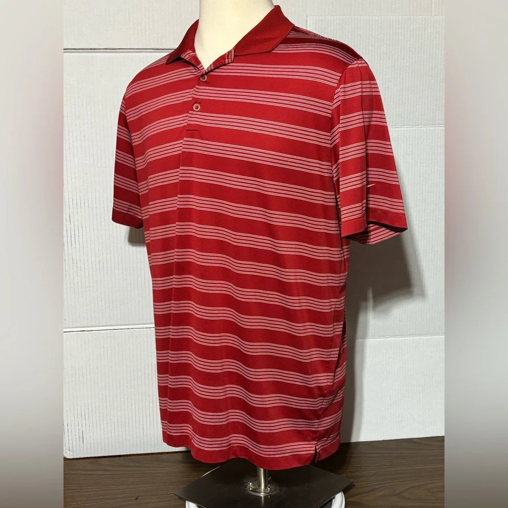 Nike Golf Tour Performance Dri-FIT Polo Size XL - Salmon & white 31” L 23” p2p